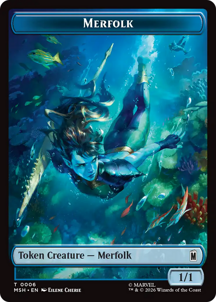 Council of Reeds (008) // Merfolk (006) Double-Sided Token [Marvel Super Heroes Commander Tokens] | Clutch Gaming