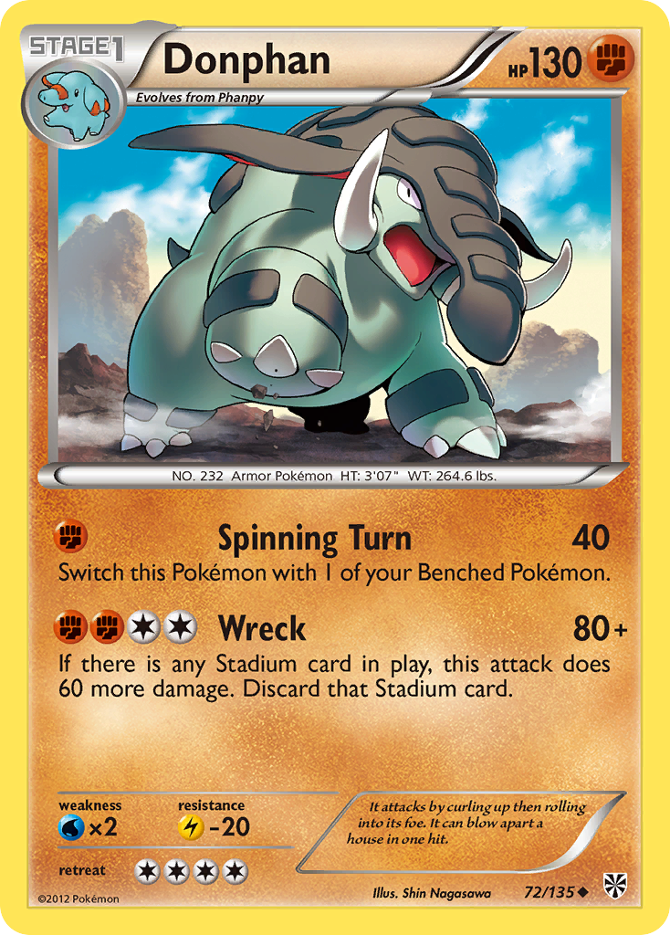 Donphan (72/135) [Black & White: Plasma Storm] | Clutch Gaming