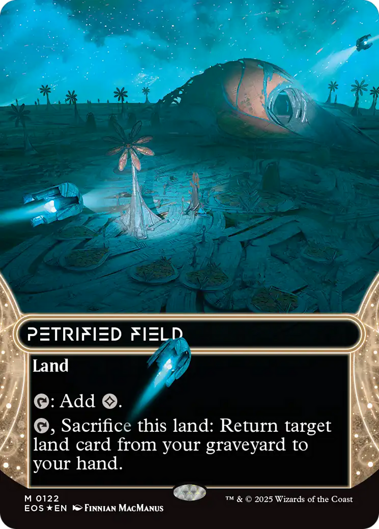 Petrified Field (0122) (Borderless) (Galaxy Foil) [Edge of Eternities: Stellar Sights] | Clutch Gaming