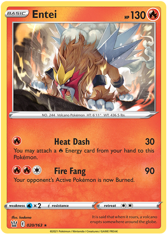 Entei (020/163) [Sword & Shield: Battle Styles] | Clutch Gaming