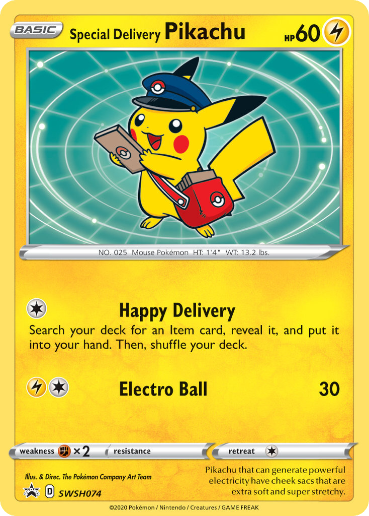 Special Delivery Pikachu (SWSH074) [Sword & Shield: Black Star Promos] | Clutch Gaming