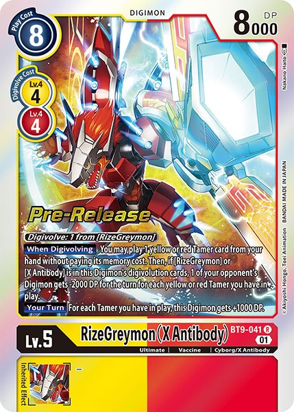 RizeGreymon (X Antibody) [BT9-041] [X Record Pre-Release Promos] | Clutch Gaming