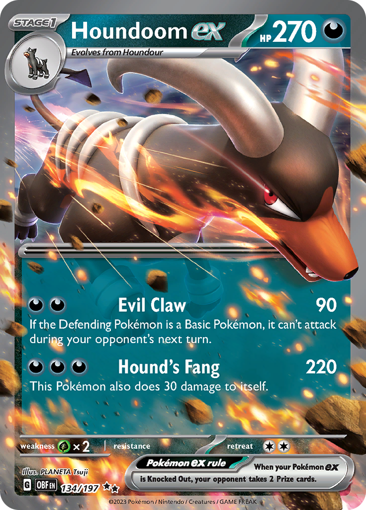 Houndoom ex (134/197) [Scarlet & Violet: Obsidian Flames] | Clutch Gaming