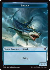 Warrior // Shark Double-Sided Token [Reality Fracture Commander Tokens] | Clutch Gaming