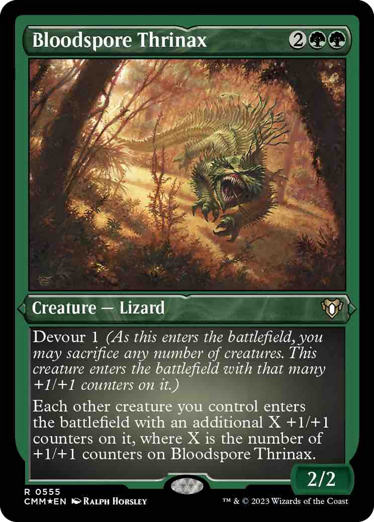 Bloodspore Thrinax (Foil Etched) [Commander Masters] | Clutch Gaming