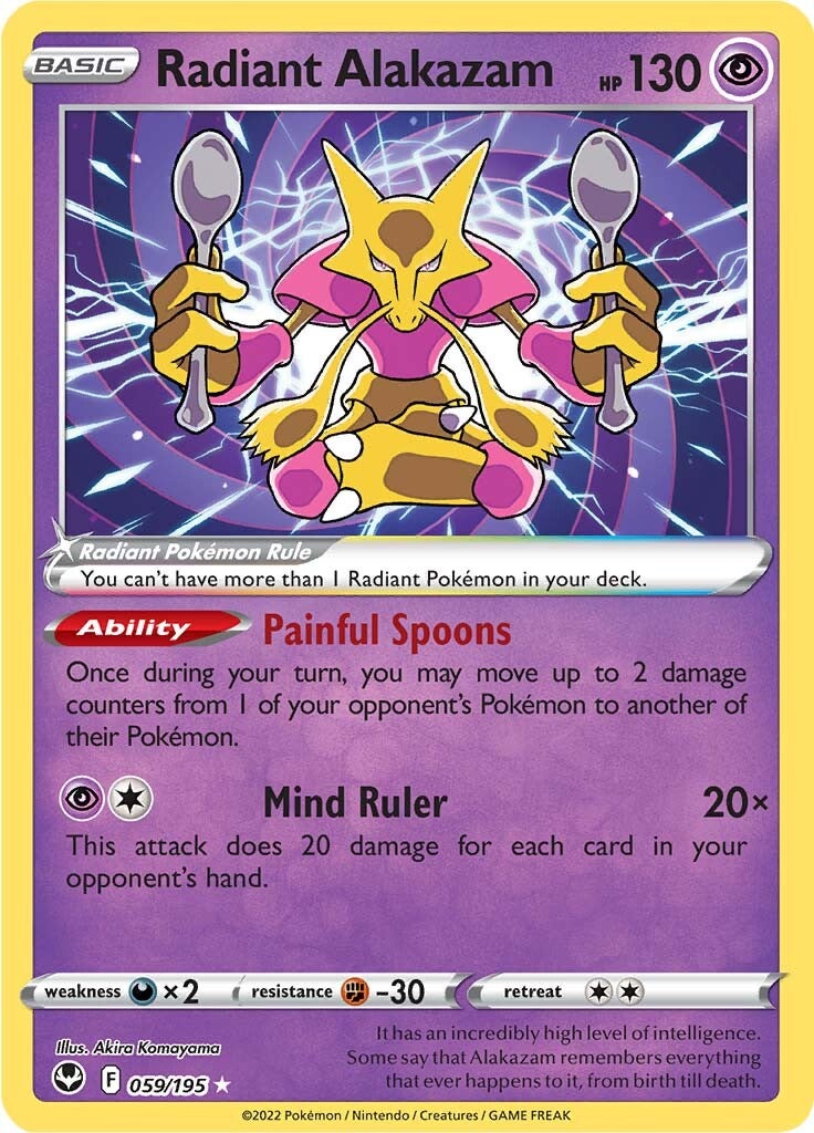 Radiant Alakazam (059/195) [Sword & Shield: Silver Tempest] | Clutch Gaming