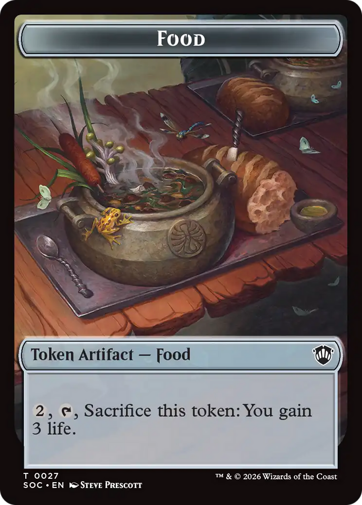 Elemental (0020) // Food Double-Sided Token [Secrets of Strixhaven Commander Tokens] | Clutch Gaming