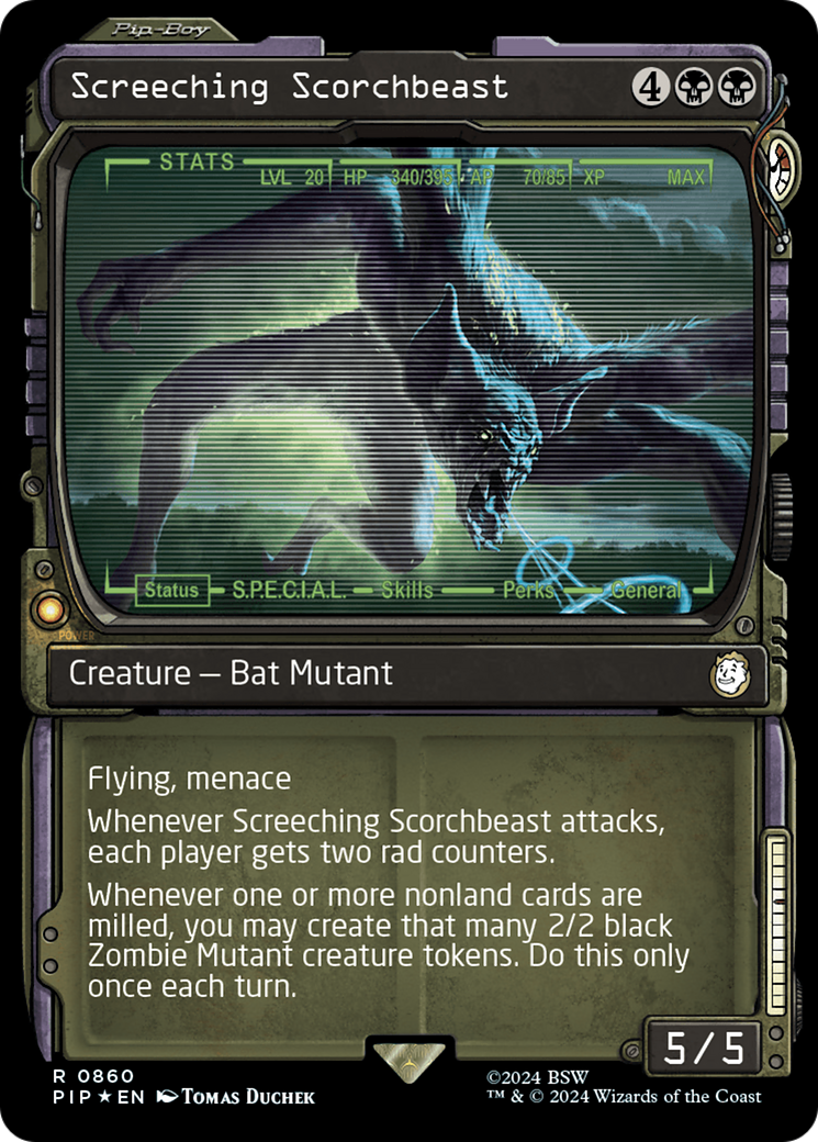 Screeching Scorchbeast (Showcase) (Surge Foil) [Fallout] | Clutch Gaming