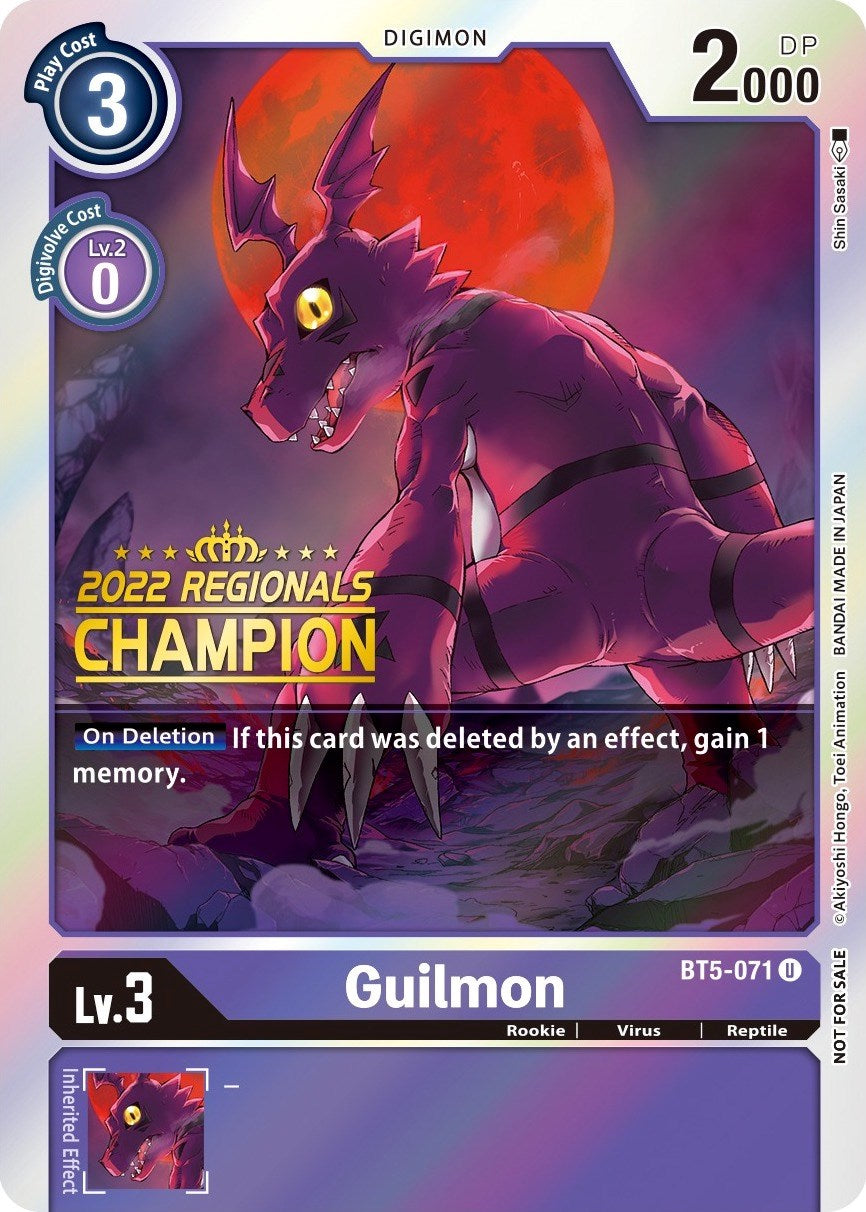 Guilmon [BT5-071] (2022 Championship Offline Regional) (Online Champion) [Battle of Omni Promos] | Clutch Gaming