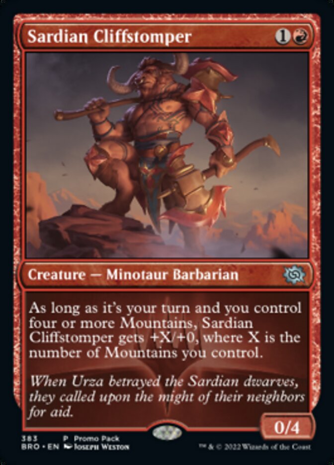 Sardian Cliffstomper (Promo Pack) [The Brothers' War Promos] | Clutch Gaming