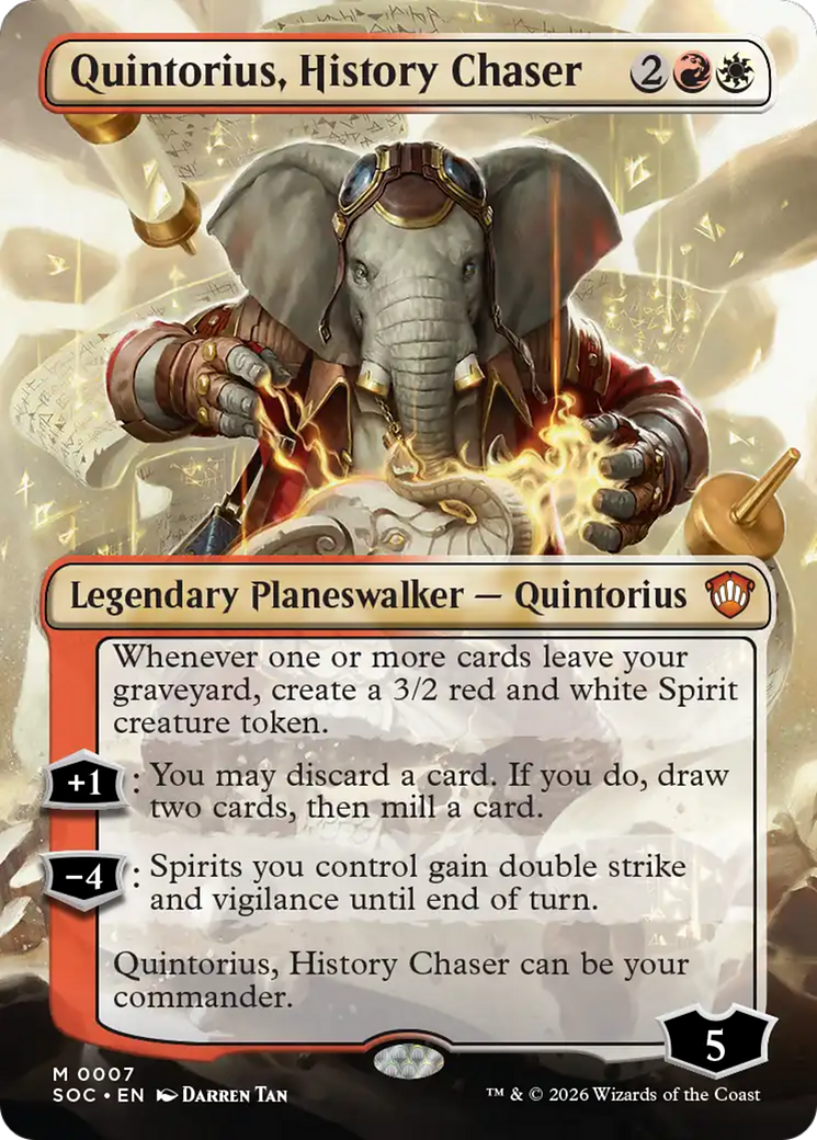Quintorius, History Chaser (Borderless) [Secrets of Strixhaven Commander] | Clutch Gaming