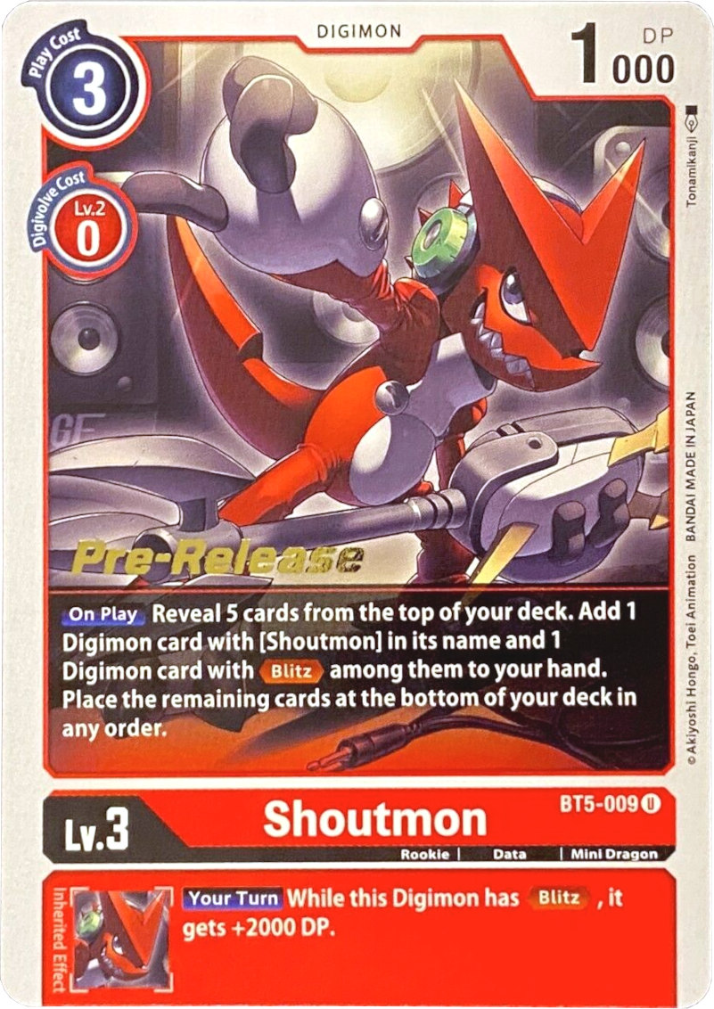 Shoutmon [BT5-009] [Battle of Omni Pre-Release Promos] | Clutch Gaming