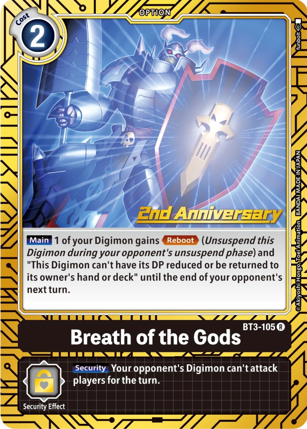 Breath of the Gods [BT3-105] (2nd Anniversary Card Set) [Release Special Booster Promos] | Clutch Gaming