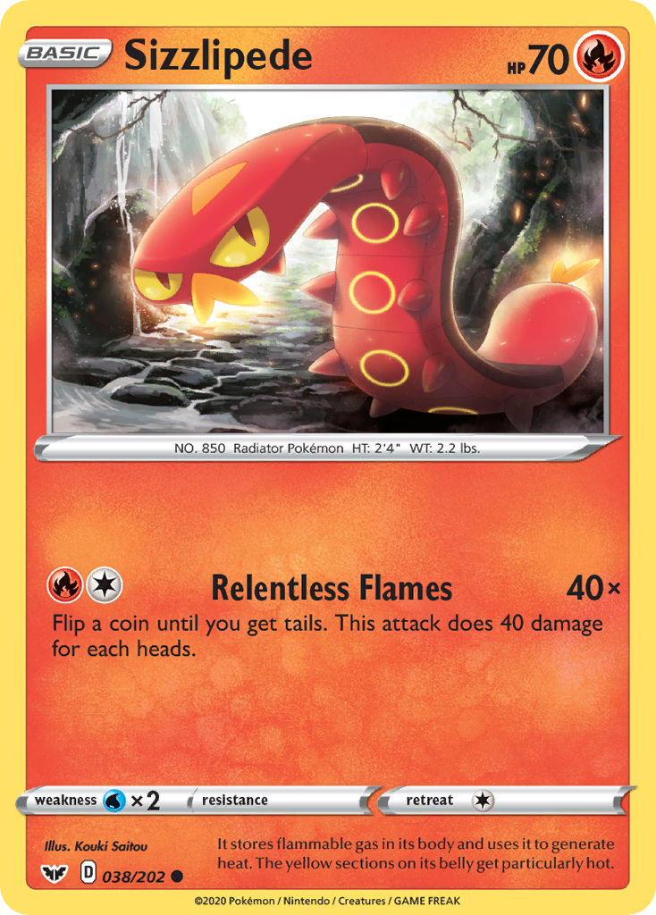 Sizzlipede (038/202) [Sword & Shield: Base Set] | Clutch Gaming