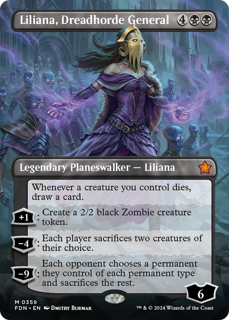 Liliana, Dreadhorde General (Borderless) [Foundations] | Clutch Gaming