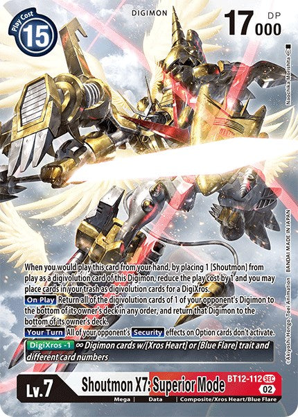 Shoutmon X7: Superior Mode [BT12-112] (Alternate Art) [Across Time] | Clutch Gaming