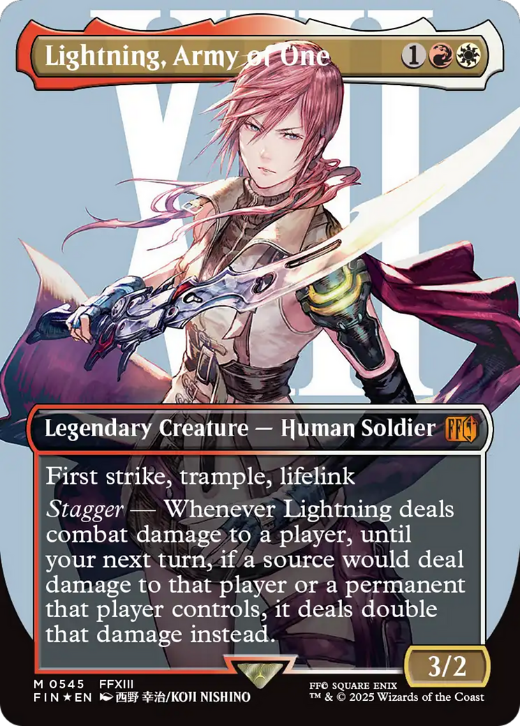 Lightning, Army of One (Borderless) (Surge Foil) [FINAL FANTASY] | Clutch Gaming