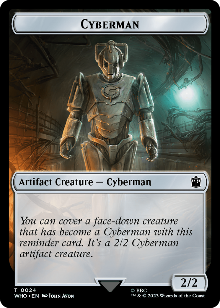 Horse // Cyberman Double-Sided Token [Doctor Who Tokens] | Clutch Gaming