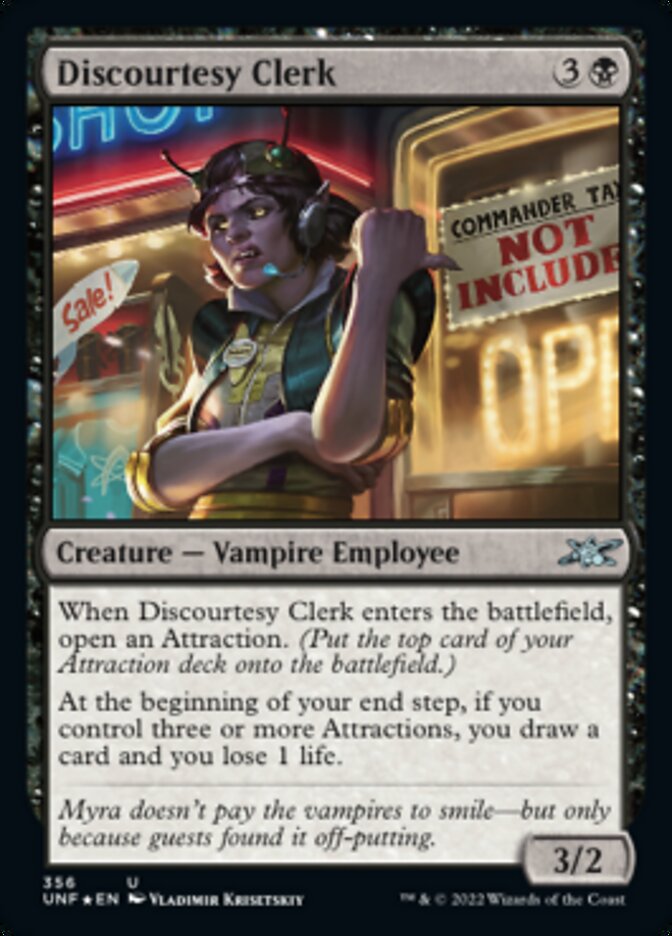 Discourtesy Clerk (Galaxy Foil) [Unfinity] | Clutch Gaming