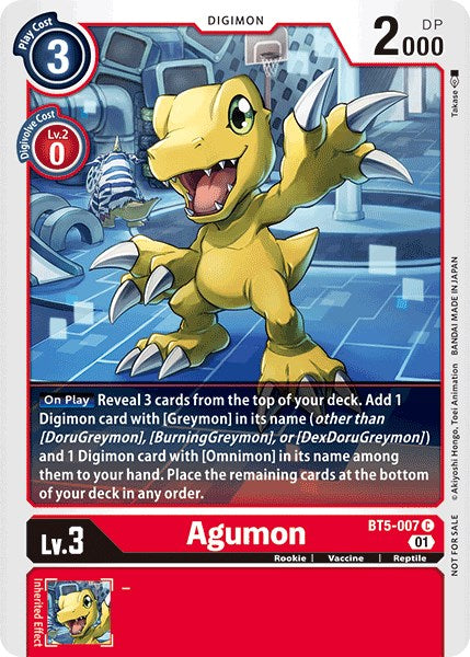 Agumon [BT5-007] (Tamer Party Vol. 4 Promo) [Battle of Omni] | Clutch Gaming