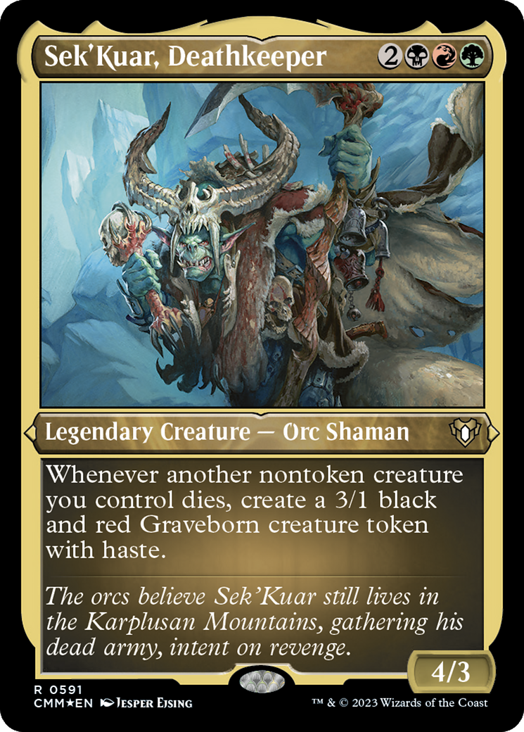 Sek'Kuar, Deathkeeper (Foil Etched) [Commander Masters] | Clutch Gaming