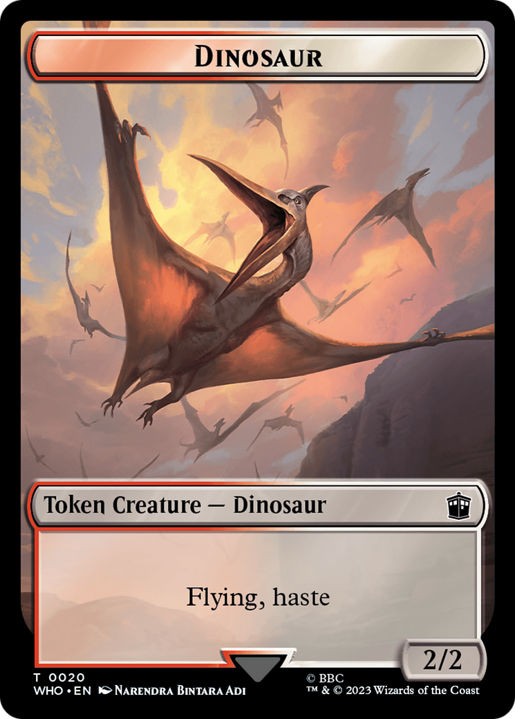 Alien Angel // Dinosaur Double-Sided Token [Doctor Who Tokens] | Clutch Gaming