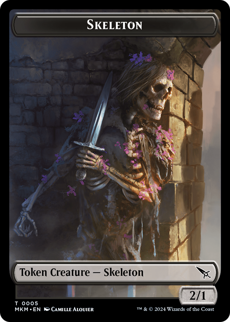 Skeleton Token [Murders at Karlov Manor Tokens] | Clutch Gaming