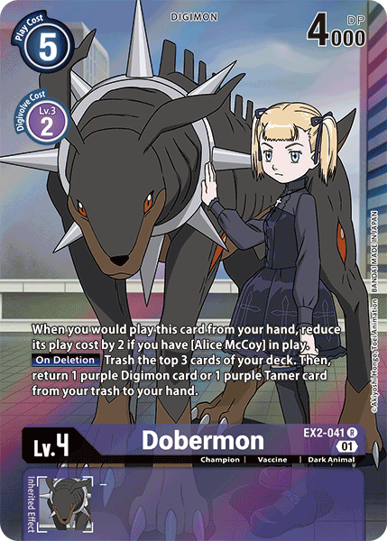 Dobermon [EX2-041] (Alternate Art) [Digital Hazard] | Clutch Gaming