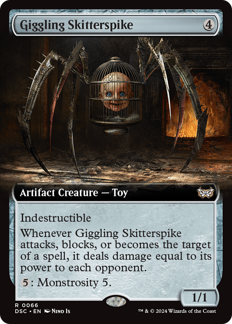 Giggling Skitterspike (Extended Art) [Duskmourn: House of Horror Commander] | Clutch Gaming