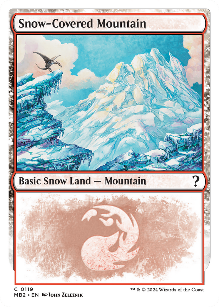 Snow-Covered Mountain (White Border) [Mystery Booster 2] | Clutch Gaming