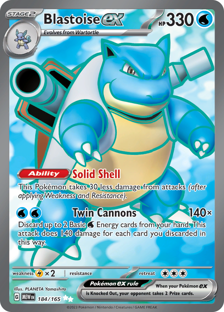 Blastoise ex (184/165) [Scarlet & Violet: 151] | Clutch Gaming