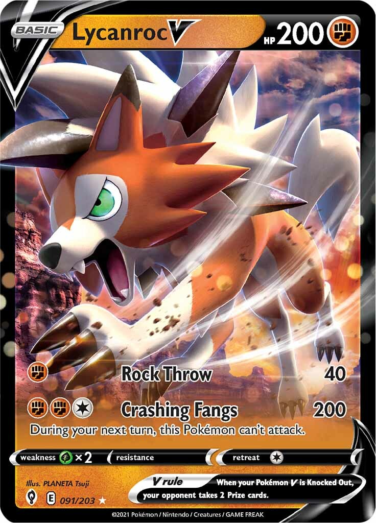 Lycanroc V (091/203) [Sword & Shield: Evolving Skies] | Clutch Gaming