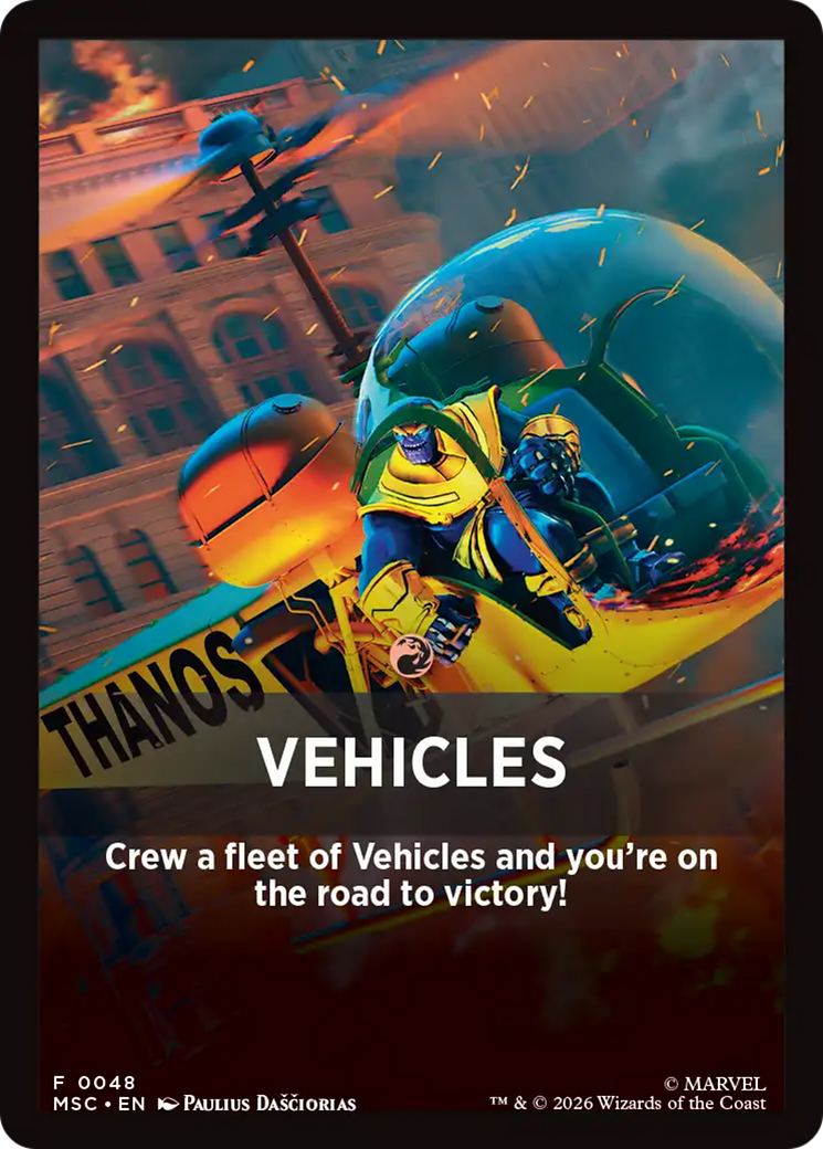 Vehicles Theme Card [Marvel Super Heroes Commander] | Clutch Gaming