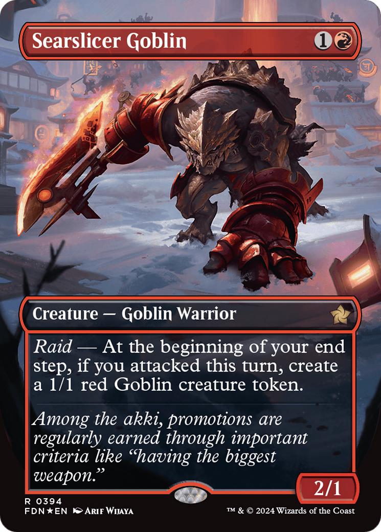 Searslicer Goblin (Borderless) (Mana Foil) [Foundations] | Clutch Gaming