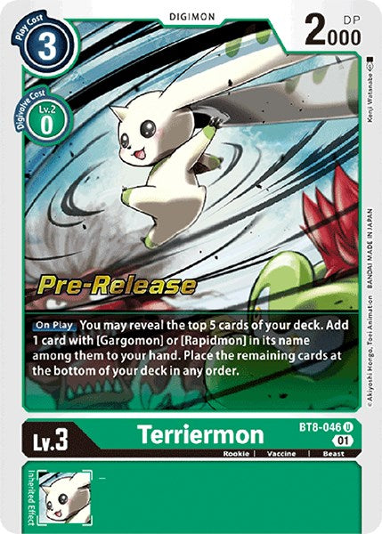 Terriermon [BT8-046] [New Awakening Pre-Release Cards] | Clutch Gaming