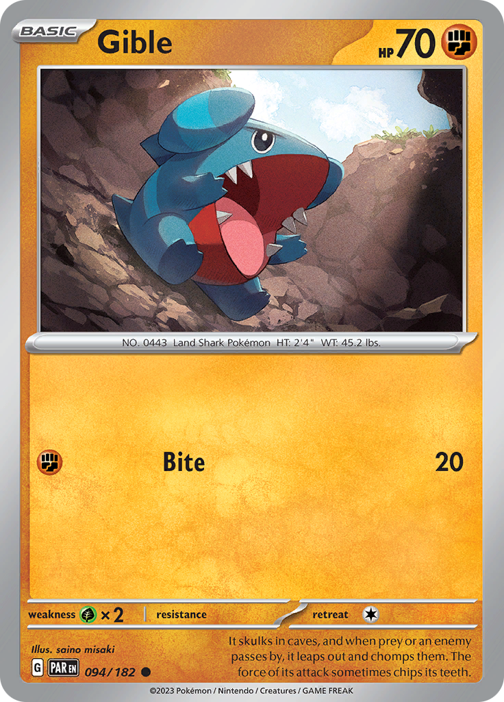 Gible (094/182) [Scarlet & Violet: Paradox Rift] | Clutch Gaming