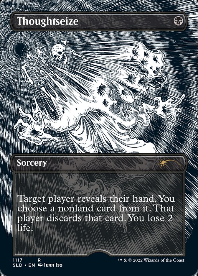 Thoughtseize (Borderless Etched Foil) [Secret Lair Drop Series] | Clutch Gaming