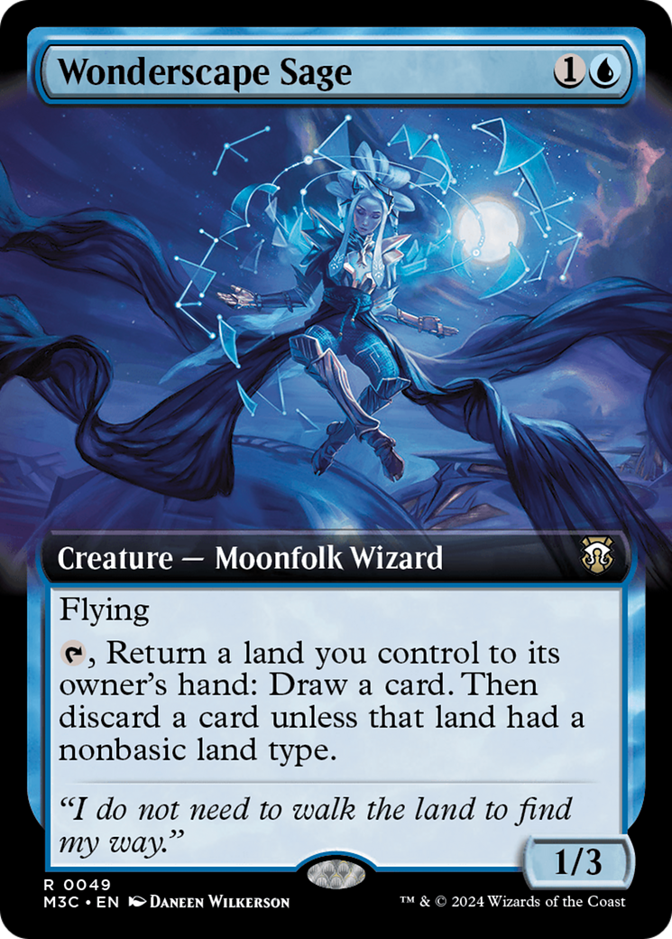 Wonderscape Sage (Extended Art) (Ripple Foil) [Modern Horizons 3 Commander] | Clutch Gaming