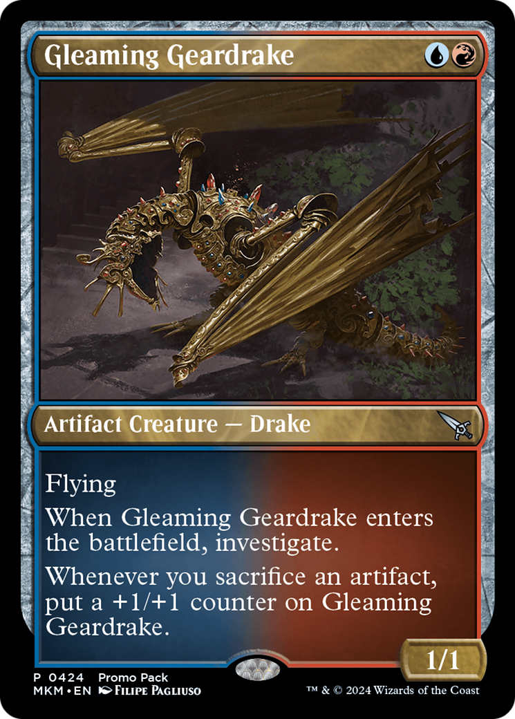 Gleaming Geardrake (Promo Pack) [Murders at Karlov Manor Promos] | Clutch Gaming