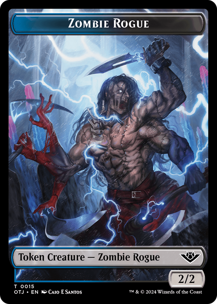 Zombie Rogue Token [Outlaws of Thunder Junction Tokens] | Clutch Gaming