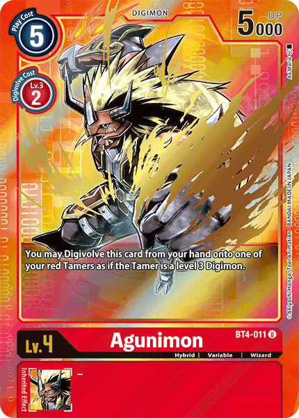 Agunimon [BT4-011] (Alternate Art) [Great Legend] | Clutch Gaming