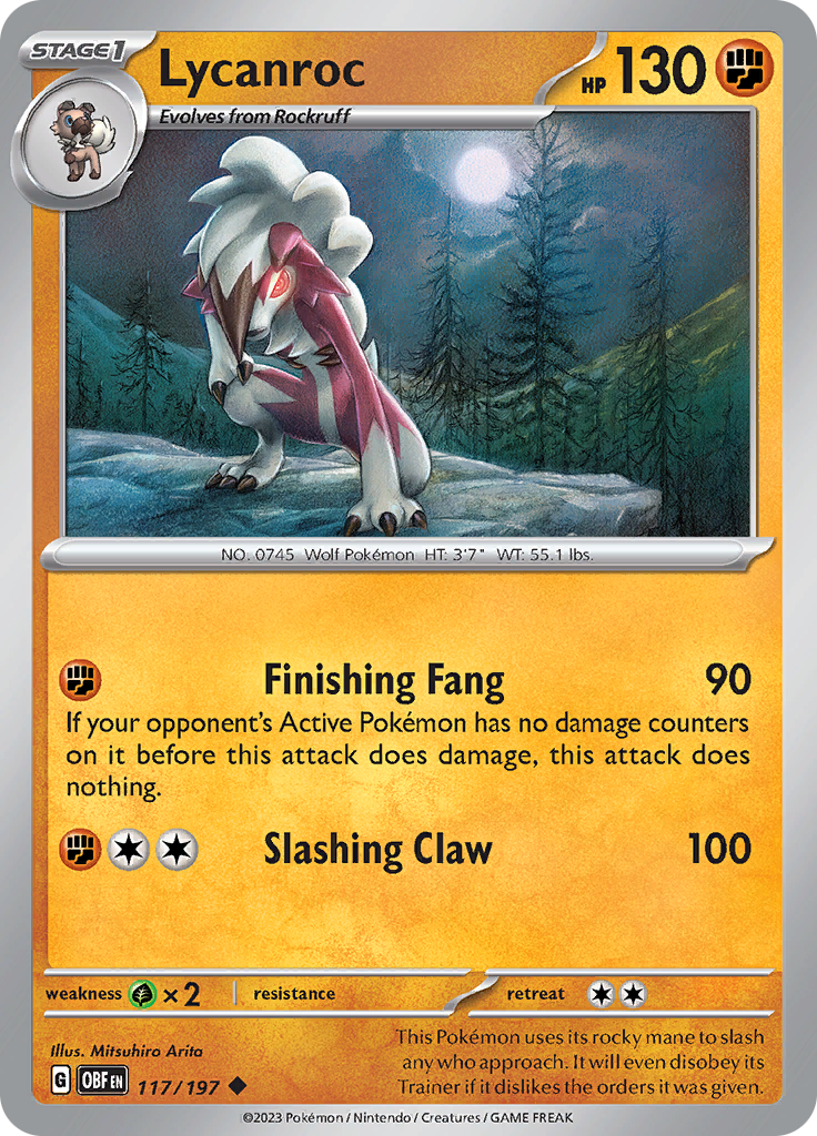 Lycanroc (117/197) [Scarlet & Violet: Obsidian Flames] | Clutch Gaming