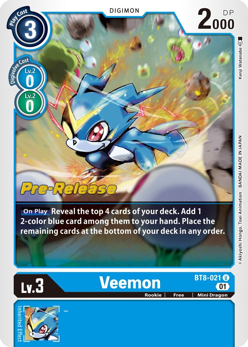 Veemon [BT8-021] [New Awakening Pre-Release Cards] | Clutch Gaming