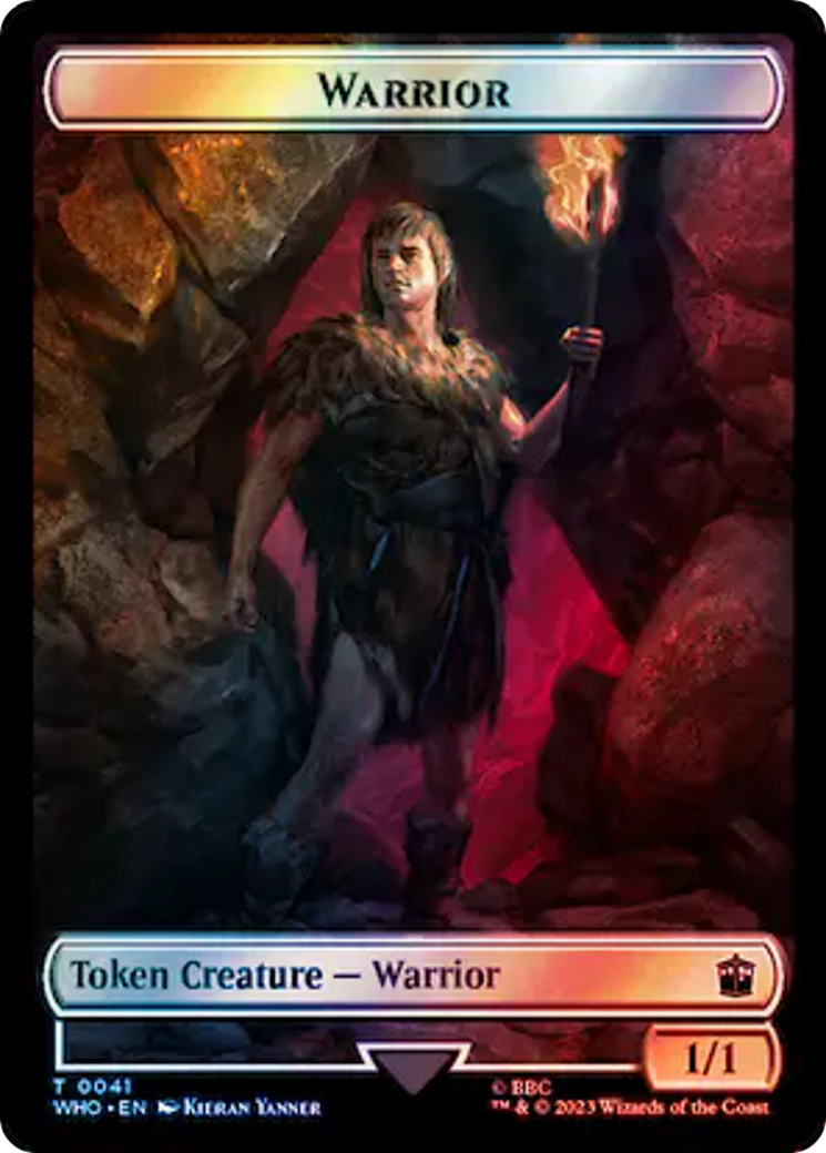 Warrior // Beast (0049) Double-Sided Token (Surge Foil) [Doctor Who Tokens] | Clutch Gaming