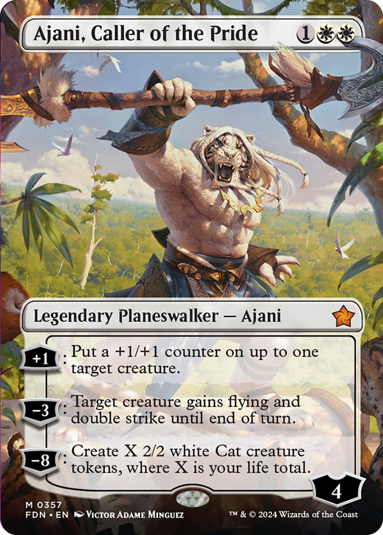 Ajani, Caller of the Pride (Borderless) [Foundations] | Clutch Gaming