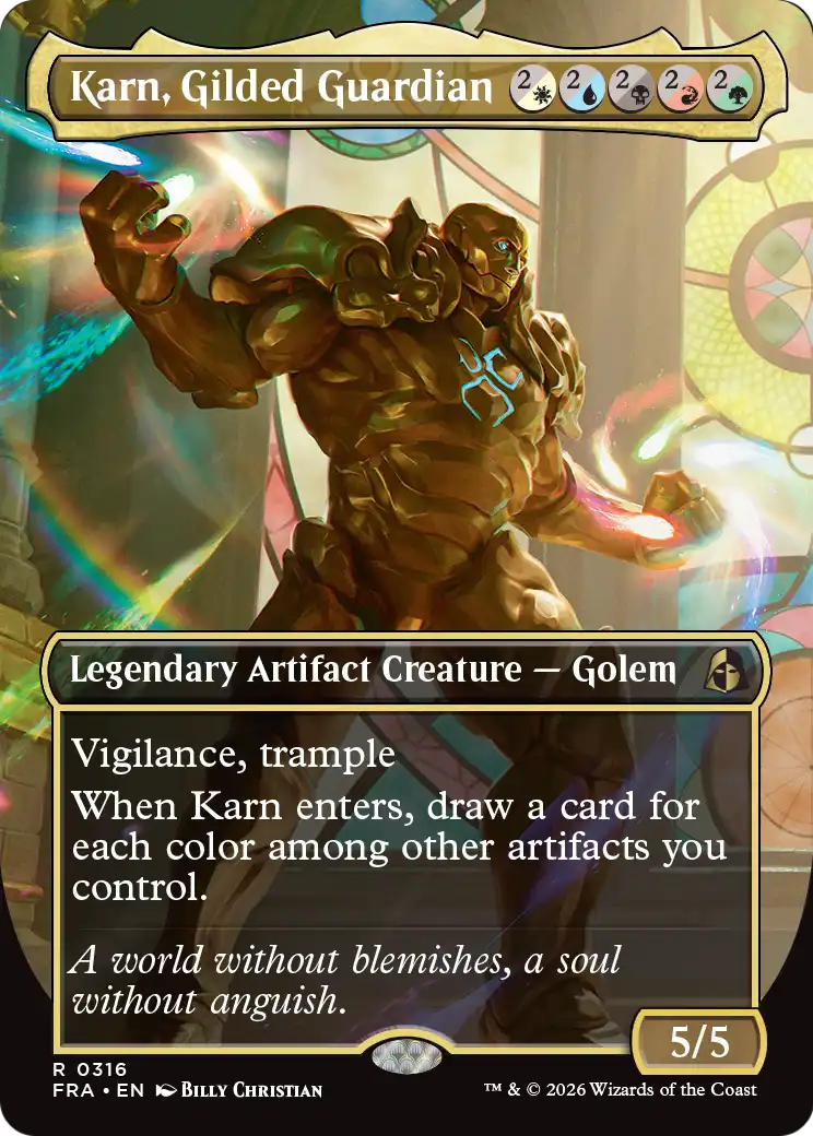 Karn, Gilded Guardian (Borderless) [Reality Fracture] | Clutch Gaming
