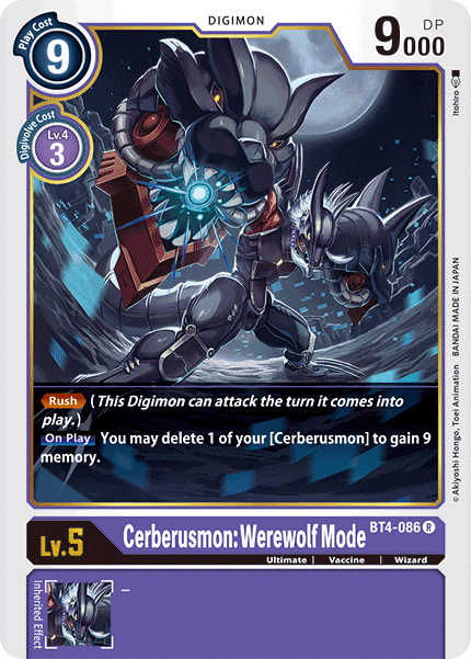 Cerberusmon: Werewolf Mode [BT4-086] [Great Legend] | Clutch Gaming