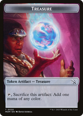 Treasure (20) // Teferi Akosa of Zhalfir Emblem Double-Sided Token [March of the Machine Tokens] | Clutch Gaming