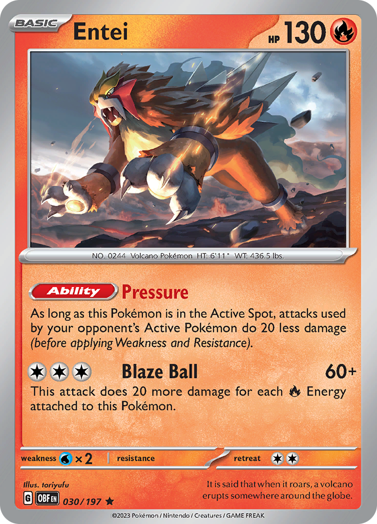 Entei (030/197) [Scarlet & Violet: Obsidian Flames] | Clutch Gaming