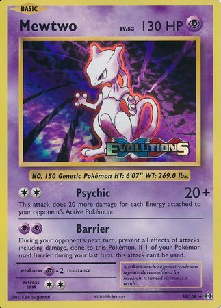 Mewtwo (51/108) (XY Evolutions Prerelease) [XY: Black Star Promos] | Clutch Gaming